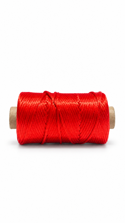 Malai (silk) Dori | Red Colour | Shiny Decorative Cord | Spool
