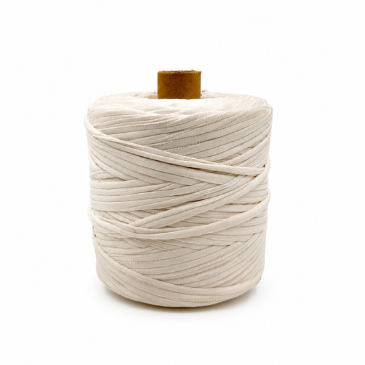 Soft TShirt Yarn Roll | 500grams | Off White Color | Perfect for Macramé, Crochet & DIY Projects