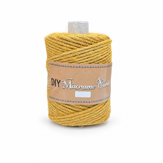3mm Twisted (3Ply) | Jute Rope | Mustard| 70 Metres | 250gms
