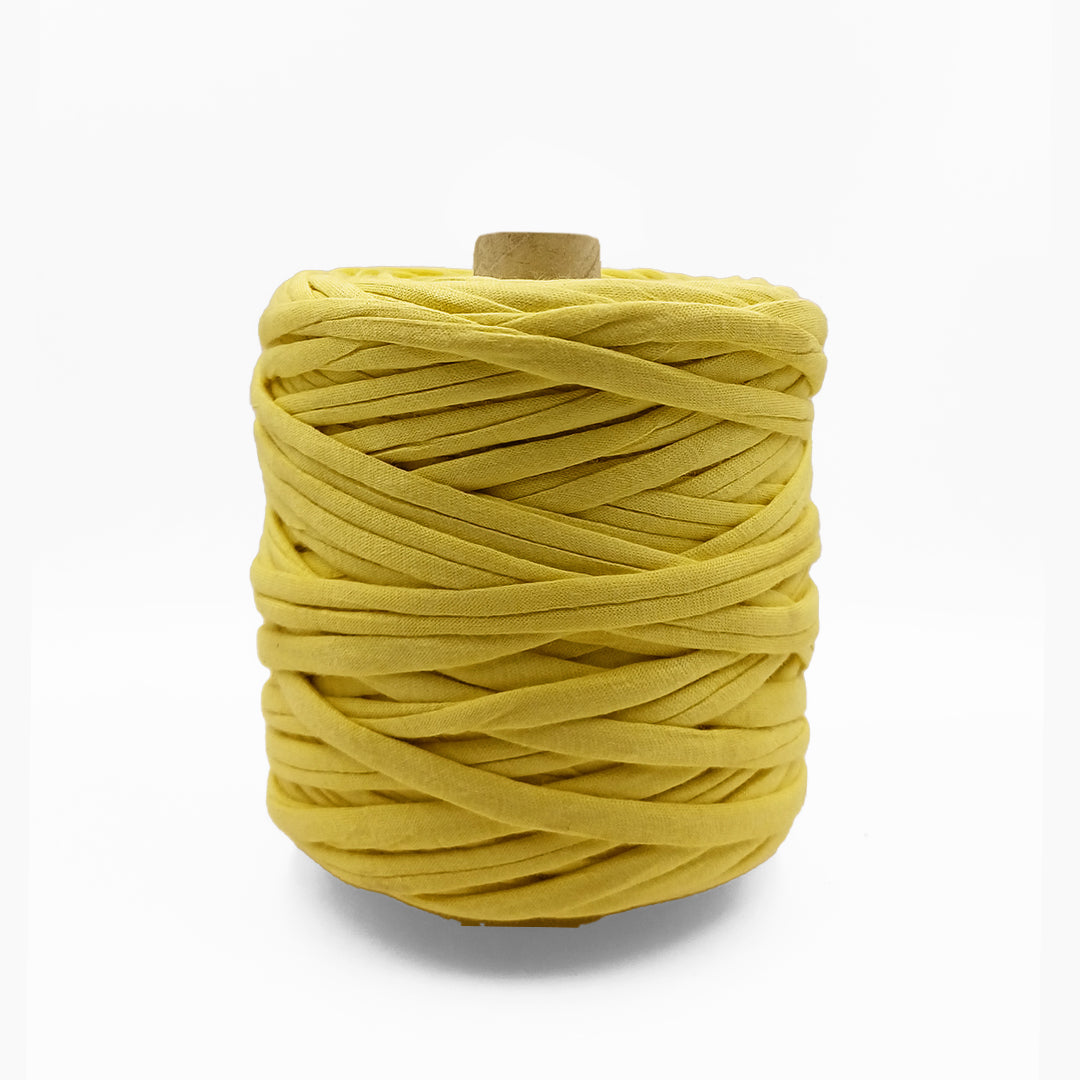 Soft TShirt Yarn Roll | 500grams | Yellow Color | Perfect for Macramé, Crochet & DIY Projects